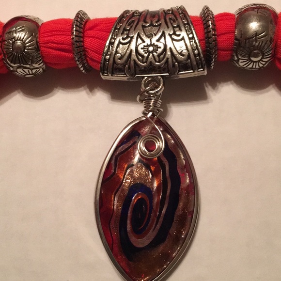 🏖3/$10 Red Scarf with gorgeous BLING - Picture 2 of 4